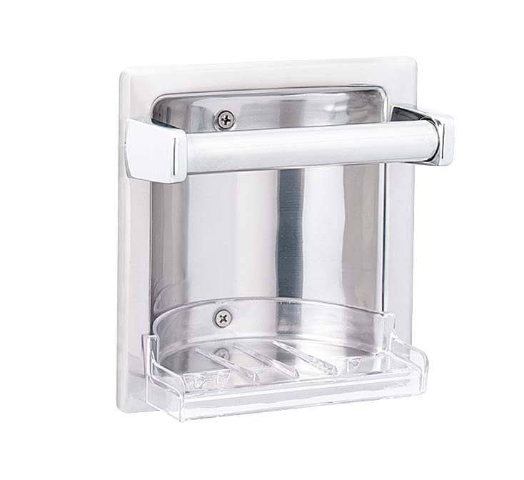 Bradley 9362 Soap Dish w/ Towel Bar, Recessed-Mounted, Stainless Steel