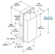 Bradley 344-00 Commercial Restroom Waste Receptacle, 12 Gallon, Recessed-Mounted, 15-5/8