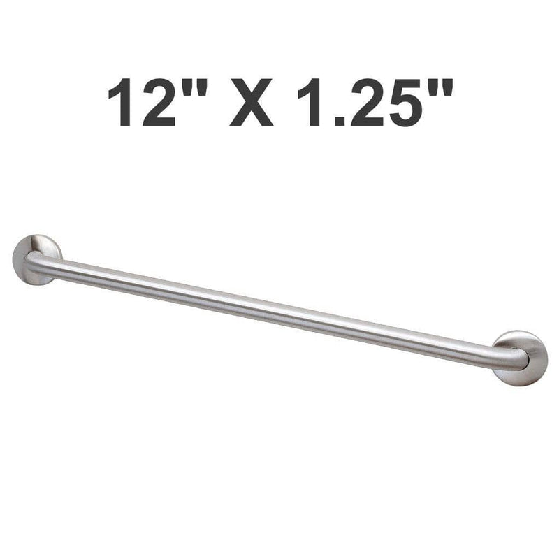 Bradley 8320-001120 Commercial Grab Bar, 1-1/4" Diameter x 12" Length, Stainless Steel - TotalRestroom.com