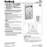 Bradley 5922-00 Commercial Toilet Paper/Seat Cover Dispenser, Recessed-Mounted, Stainless Steel