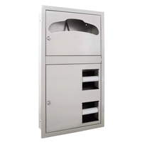 Bradley 5922-00 Commercial Toilet Paper/Seat Cover Dispenser, Recessed-Mounted, Stainless Steel