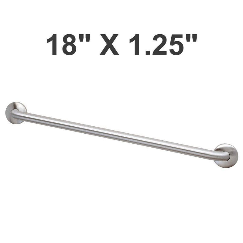 Bradley 8320-001180 Commercial Grab Bar, 1-1/4" Diameter x 18" Length, Stainless Steel - TotalRestroom.com
