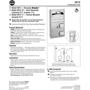 Bradley 5912-00 Commercial Toilet Paper/Seat Cover Dispenser, Recessed-Mounted, Stainless Steel