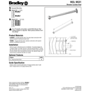 Bradley 953-060000 Commercial Shower Curtain Rod, 60" Length, Stainless Steel