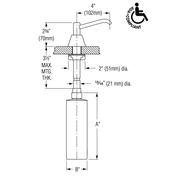 Bradley 6324-68 Commercial Liquid Soap Dispenser, Countertop Mounted, Manual-Push, Stainless Steel - 4