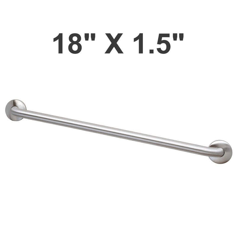 Bradley 8122-001180 Commercial Grab Bar, 1-1/2" Diameter x 18" Length, Stainless Steel - TotalRestroom.com