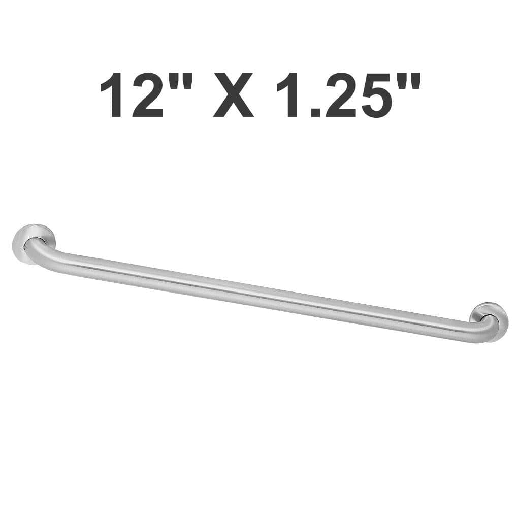 Bradley 8122-001120 Commercial Grab Bar, 1-1/2" Diameter x 12" Length, Stainless Steel - TotalRestroom.com