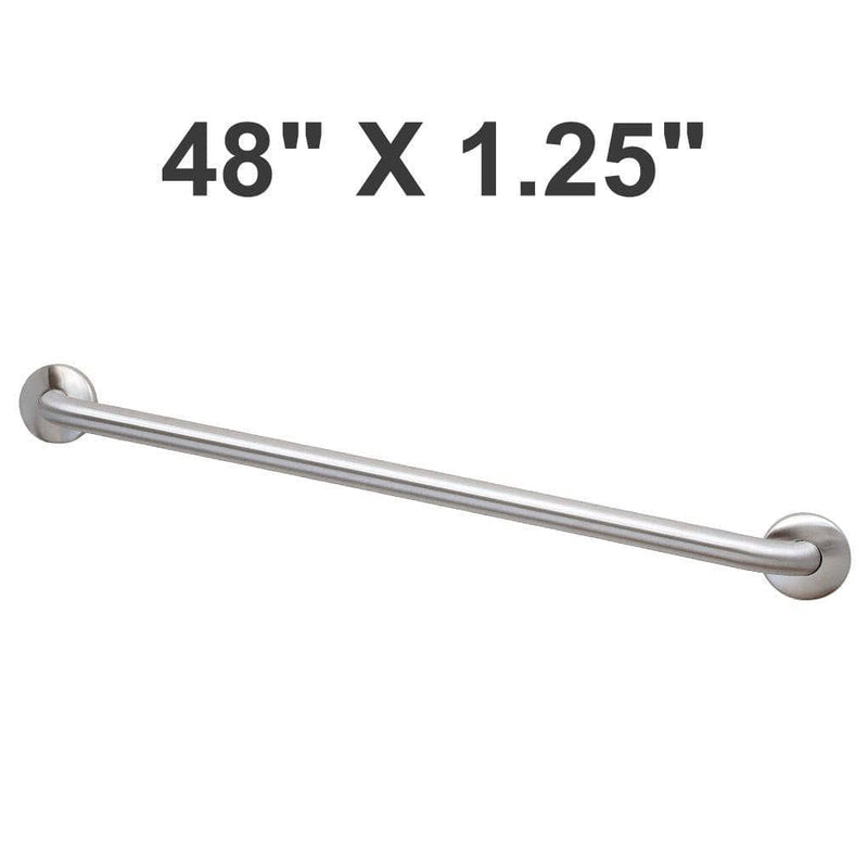 Bradley 8320-001480 Commercial Grab Bar, 1-1/4" Diameter x 48" Length, Stainless Steel - TotalRestroom.com