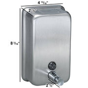 Bradley 6562 Commercial Liquid Soap Dispenser, Surface-Mounted, Manual-Push, Stainless Steel - 40 Oz - TotalRestroom.com