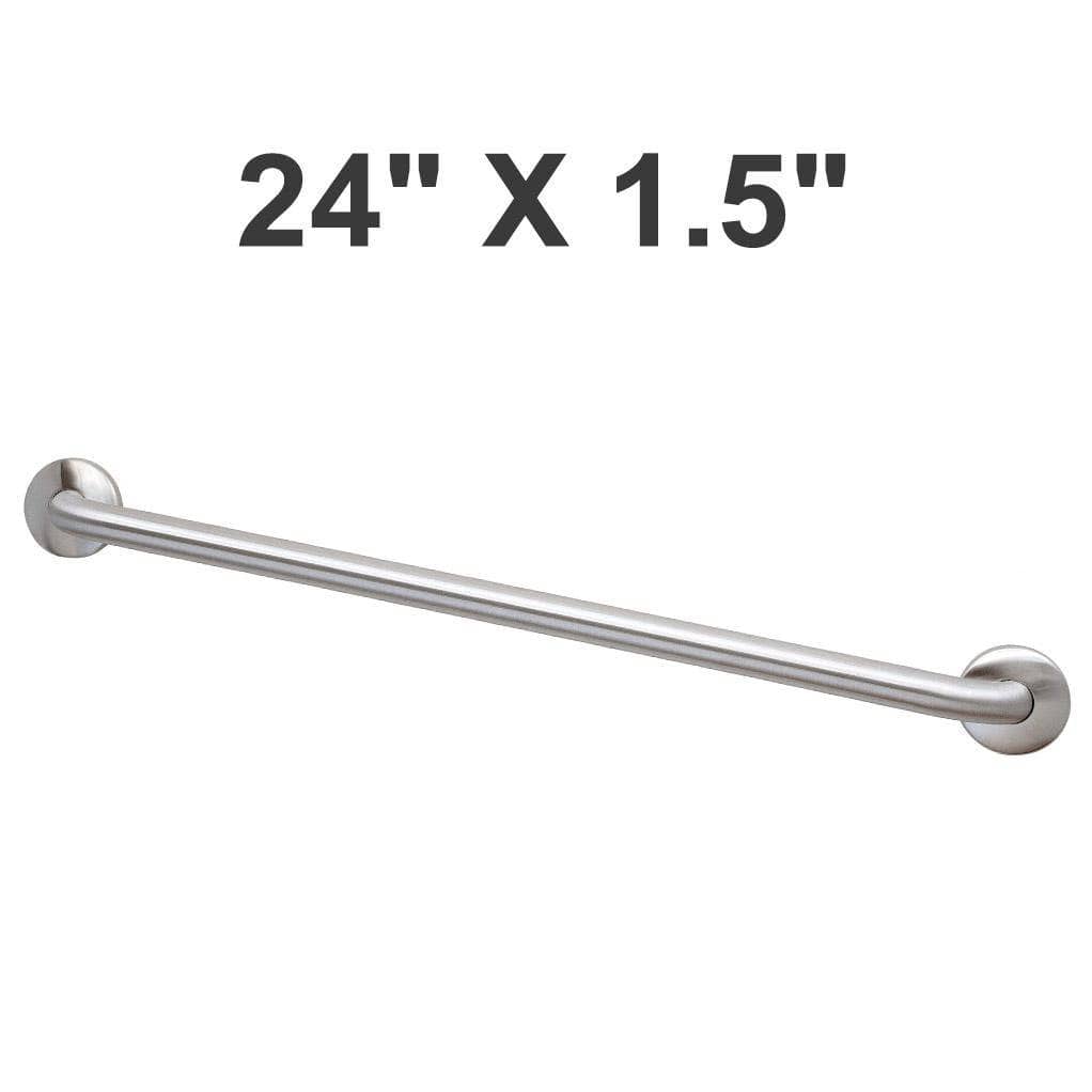 Bradley 8122-001240 Commercial Grab Bar, 1-1/2" Diameter x 24" Length, Stainless Steel - TotalRestroom.com