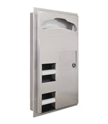 Bradley 591-00 Commercial Toilet Paper/Seat Cover Dispenser, Partition-Mounted, Stainless Steel - TotalRestroom.com