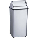 Bradley 377-360000 Commercial Restroom Waste Receptacle, 12 Gallon, Free-Standing, 15" W x38" H, 15" D, Stainless Steel - TotalRestroom.com