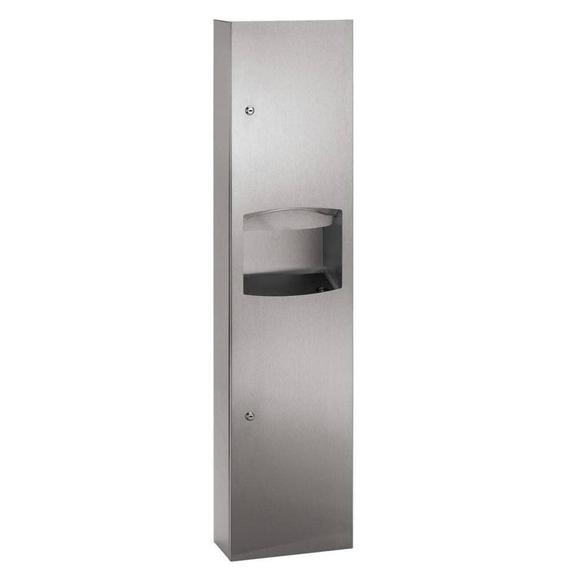 Bradley 2017-00 Combination Commercial Paper Towel Dispenser/Waste Receptacle, Recessed-Mounted, Stainless Steel - TotalRestroom.com