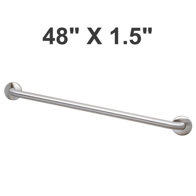 Bradley 8122-001480 Commercial Grab Bar, 1-1/2" Diameter x 48" Length, Stainless Steel - TotalRestroom.com