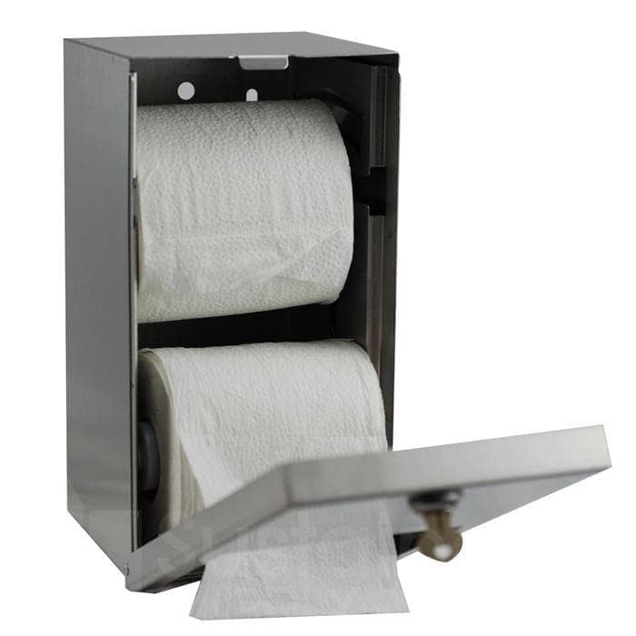 Bradley 5402-00 Commercial Toilet Paper Dispenser, Surface-Mounted, Stainless Steel w/ Satin Finish - TotalRestroom.com