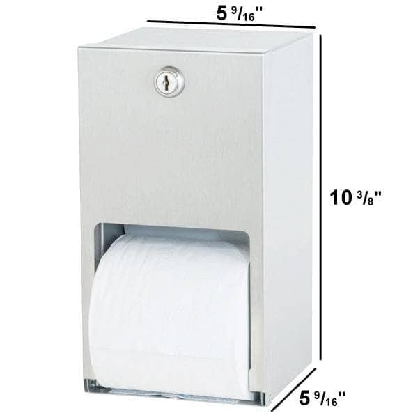 Bradley 5402-00 Commercial Toilet Paper Dispenser, Surface-Mounted, Stainless Steel w/ Satin Finish - TotalRestroom.com