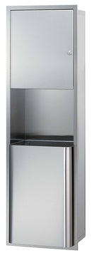Bradley 2271-00 Commercial Paper Towel Dispenser/Waste Receptacle, Recessed-Mounted, Stainless Steel - TotalRestroom.com