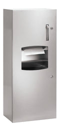 Bradley 2277-00 Commercial Paper Towel Dispenser/Waste Receptacle, Recessed-Mounted, Stainless Steel - TotalRestroom.com