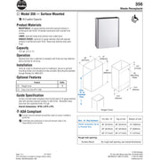 Bradley 356-00 Commercial Restroom Waste Receptacle, 12 Gallon, Surface-Mounted, 18