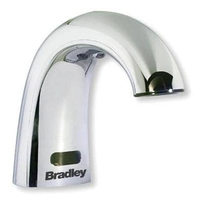 Bradley 6315-00 Commercial Foam Soap Dispenser, Countertop Mounted, Manual-Push, Chrome - 5.5" Spout Length - TotalRestroom.com
