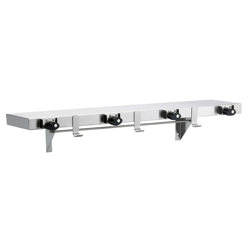 Bradley 9984-00 Commercial Mop & Broom Holder, 36" W x 6-1/8" H, Stainless Steel