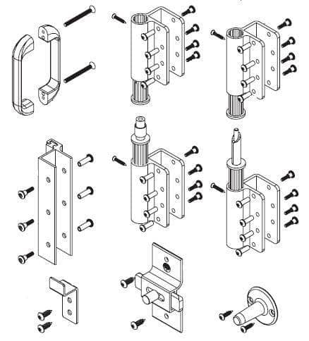 Bradley HDWP-AD4WA Toilet Partition Door Hardware Kit, Wrap-Around Hinge for use with Bradley 1