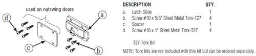 Bradley HDWC-S0109 Toilet Partition Swing Latch Kit for use with Bradley 1/2" Panels - TotalRestroom.com