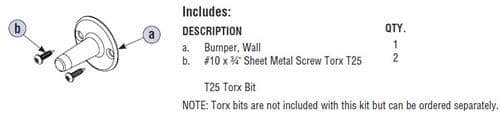 Bradley HDWP-Z283 Toilet Partition Wall Bumper Kit for use with Bradley 1" Panels - TotalRestroom.com