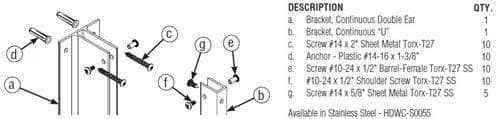 Bradley HDWC-S0055 Toilet Partition Bracket Dividing Panel Hardware Kit, Stainless Steel - TotalRestroom.com