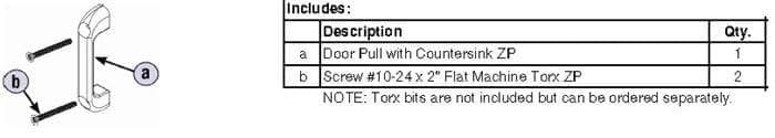 Bradley HDW0-S0168 Commercial Countersink Door Pull Kit for use with Bradley 1