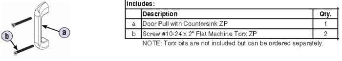 Bradley HDW0-S0168 Commercial Countersink Door Pull Kit for use with Bradley 1" Panels, Stainless Steel - TotalRestroom.com