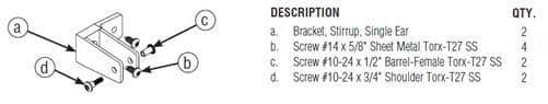 Bradley HDWC-S0016 Toilet Partition Pilaster/Panel F Bracket Kit, Stainless Steel - TotalRestroom.com