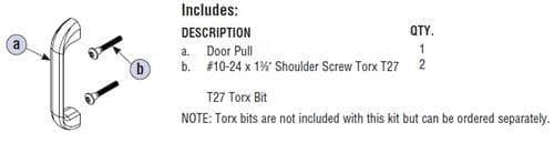 Bradley HDWP-A0110 Toilet Partition Door Pull Kit for use with Bradley 1" Panels - TotalRestroom.com