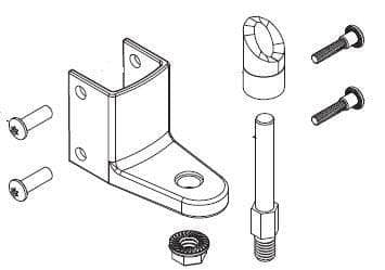 Bradley HDWT-S110 Toilet Partition Surface Bottom Hinge Kit, Stainless Steel for Bradley 1" Panels - TotalRestroom.com