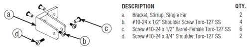 Bradley HDWC-S0015 Toilet Partition Pilaster at Panel F Bracket Kit, Stainless Steel - TotalRestroom.com