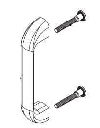 Bradley HDWT-S0138 Toilet Partition Door Pull, Stainless Steel for Bradley 1
