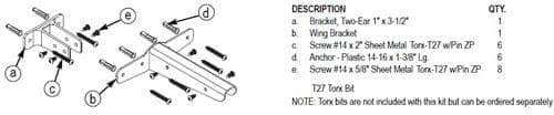 Bradley HDWT-Z6US Toilet Partition Urinal Screen Hardware Kit - TotalRestroom.com