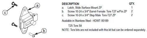 Bradley HDWT-S0189 Toilet Partition Surface-Mounted Door Latch for Bradley 1" Panels - TotalRestroom.com