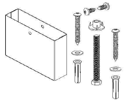 Bradley HDWT-S0526-04 Toilet Partition Floor Mounted Over Head Braced Pilaster Shoe and Mounting Kit, 4" for Bradley 1" Panels - TotalRestroom.com