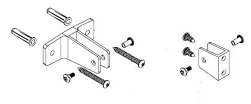 Bradley HDWC-S1PD Toilet Partition Dividing Panel Hardware Kit, Stainless Steel - TotalRestroom.com
