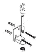 Bradley HDWC-S0451-06 Toilet Partition Flat Bottom Hinge Kit for use with Bradley 1/2" Panels - TotalRestroom.com