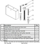 Bradley HDWT-S0526-05 Toilet Partition Floor Mounted Over Head Braced Pilaster Shoe and Mounting Kit, 5" for Bradley 1" Panels - TotalRestroom.com