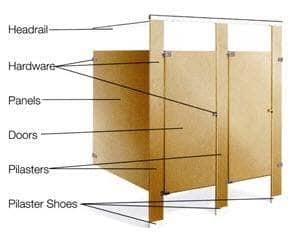 Bradley HDWC-A0458-084 Toilet Partition Stall Aluminum Headrail-84, Aluminum - TotalRestroom.com