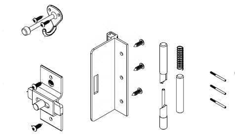 Bradley HDWP-AD5IH Toilet Partition Hardware Kit, One-Ear Strike for use with Bradley 1