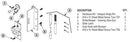 Bradley HDWP-AD5IH Toilet Partition Hardware Kit, One-Ear Strike for use with Bradley 1" Panels - TotalRestroom.com
