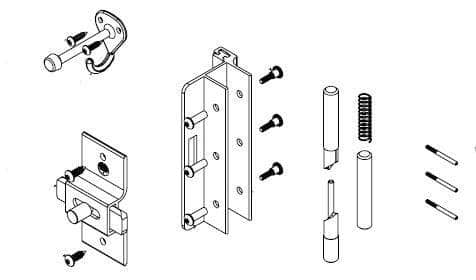 Bradley HDWP-AD3IH Toilet Partition Hardware Kit, In-Swing for use with Bradley 1