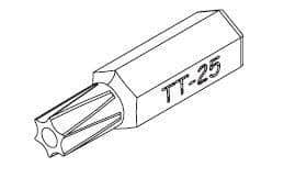 Bradley HW101030 Toilet Partition Torx Bit T25 for use with Bradley 1" Panels - TotalRestroom.com