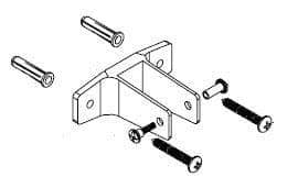 Bradley HDWP-A0112 Toilet Partition Stirrup F Bracket at Wall Hardware Kit, Aluminum - TotalRestroom.com