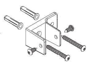 Bradley HDWT-S0068 Commercial Toilet Mini F Bracket Pilaster at Wall Hardware Kit for Bradley 1