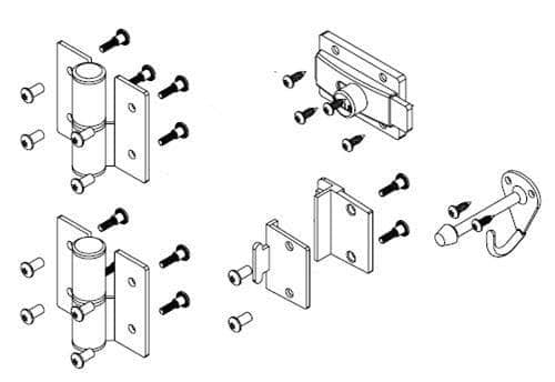 Bradley SD1-LH Toilet Partition Door Hardware Kit, Left-Hinge, In-Swing for use with Bradley 1/2" Panels - TotalRestroom.com